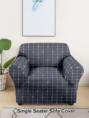 Flipkart SmartBuy Polyester Geometric 1 Seater Sofa Cover(Black Pack of 1)