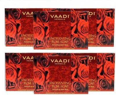 VAADI HERBALS Pack of 6 Enchanting Rose Soap with Mulberry Extract(6 x 75 g)