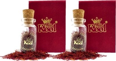 Mr.Kool Orginal Kashmiri Saffron 1 gm x 2. Premium A++ Grade Saffron Gift Pack Of 2(2 x 1 g)