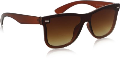 Alchiko Retro Square, Over-sized, Wayfarer, Rectangular Sunglasses(For Men & Women, Brown)