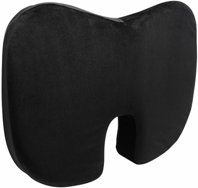 Sleepsia Orthopedic Coccyx Seat Cushion for Tailbone & Sciatica Pain Relief Back / Lumbar Support(Black)