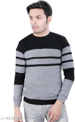 RDS ENTERPRISES Full Sleeve Striped, Color Block Men Sweatshirt