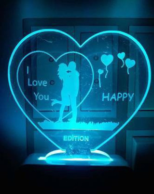 HASHFLOW Stylish Couple 3D Night Lamp With 7 Colour Changing Lights Night Lamp(12 cm, Multicolor)