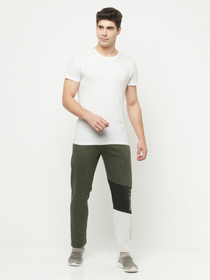 Octave Colorblock Men Light Green Track Pants