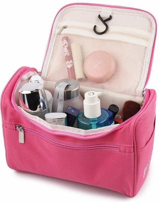 Jiyan Enterprise Travel Toiletry Cosmetic Bag with Hook, Makeup Organizer, Cosmetic Pouch Travel Toiletry Kit(Pink)