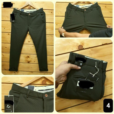 Blends Trendz Regular Fit Men Dark Green Trousers