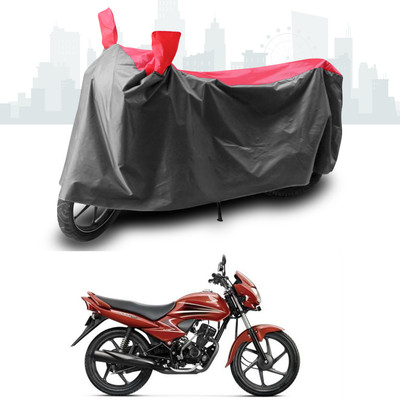 ANTHUB Two Wheeler Cover for Honda(Dream Yuga, Grey, Red)