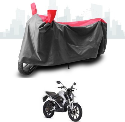 SEBONGO Two Wheeler Cover for Revolt(RV 300, Grey, Red)