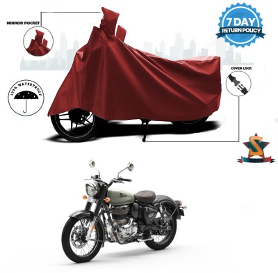 SIDOCYKON Waterproof Two Wheeler Cover for Royal Enfield(350, Maroon)