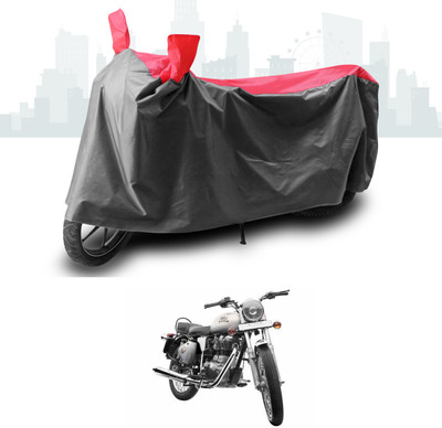 ANTHUB Two Wheeler Cover for Royal Enfield(Bullet 350, Grey, Red)
