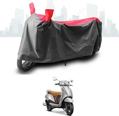 ANTHUB Two Wheeler Cover for Suzuki(Access, Grey, Red)