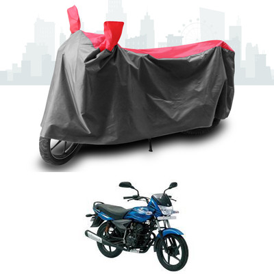 ANTHUB Two Wheeler Cover for Bajaj(Platina 100 DTS-i, Grey, Red)