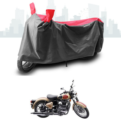 ANTHUB Waterproof Two Wheeler Cover for Royal Enfield(Bullet 500, Grey, Red)