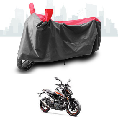 ANTHUB Two Wheeler Cover for KTM(Duke 390 ABS, Grey, Red)
