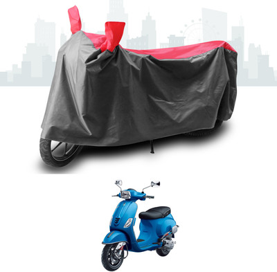 SEBONGO Two Wheeler Cover for Piaggio(Vespa VXL, Grey, Red)
