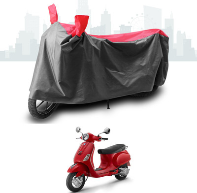 ANTHUB Two Wheeler Cover for Vespa(Urban Club, Grey, Red)