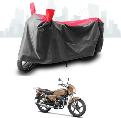 ANTHUB Two Wheeler Cover for Hero(Splendor Plus, Grey, Red)