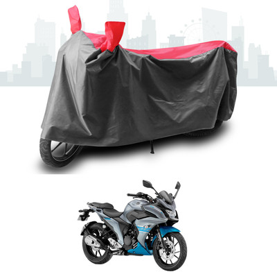 SEBONGO Two Wheeler Cover for Yamaha(Fazer 25, Grey, Red)