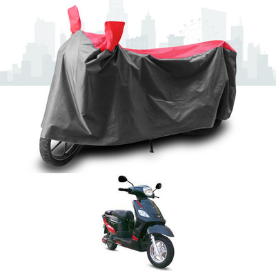 SEBONGO Two Wheeler Cover for Hero(Electric NYX e5, Grey, Red)