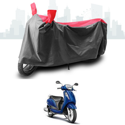 SEBONGO Two Wheeler Cover for Suzuki(New Access 125, Grey, Red)