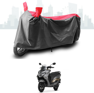 SEBONGO Two Wheeler Cover for Suzuki(Burgman Street 125, Grey, Red)