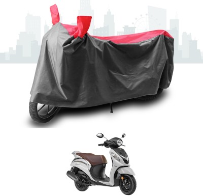 ANTHUB Waterproof Two Wheeler Cover for Yamaha(Fascino, Grey, Red)