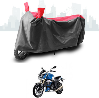 ANTHUB Two Wheeler Cover for Mahindra(MOJO XT 300, Grey, Red)