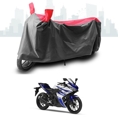 ANTHUB Two Wheeler Cover for Yamaha(YZF R25, Grey, Red)