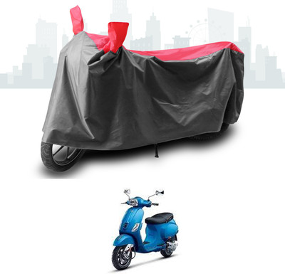 ANTHUB Two Wheeler Cover for Piaggio(Vespa SXL 125, Grey, Red)