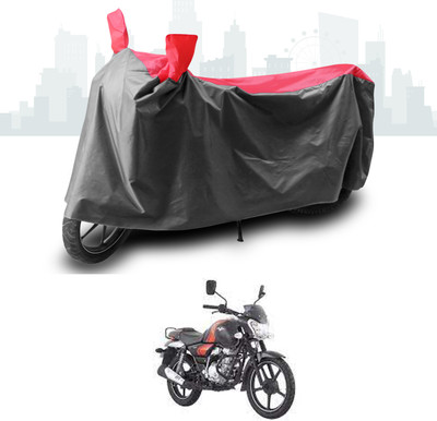 SEBONGO Two Wheeler Cover for Bajaj(V12, Grey, Red)