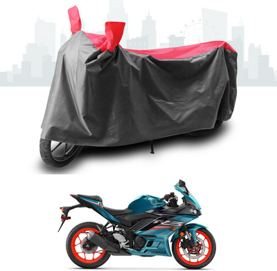 ANTHUB Two Wheeler Cover for Yamaha(YZF-R1, Grey, Red)