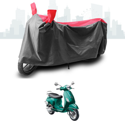 SEBONGO Two Wheeler Cover for Piaggio(Vespa VXL 150, Grey, Red)