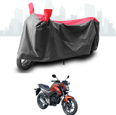 ANTHUB Two Wheeler Cover for Honda(CB Hornet 160R, Grey, Red)