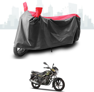 SEBONGO Two Wheeler Cover for Bajaj(Discover 100 DTS-i, Grey, Red)