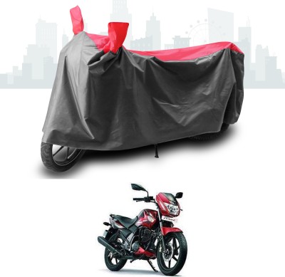 ANTHUB Two Wheeler Cover for TVS(Flame 125, Grey, Red)