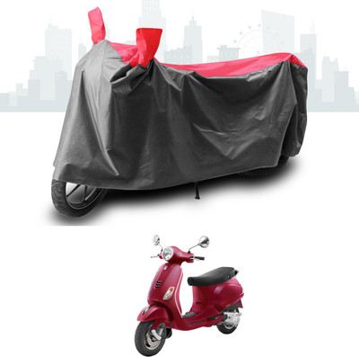 ANTHUB Two Wheeler Cover for Vespa(ZX 125, Grey, Red)