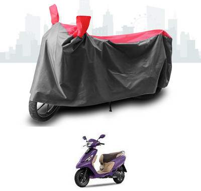 SEBONGO Two Wheeler Cover for TVS(Scooty Zest 110, Grey, Red)