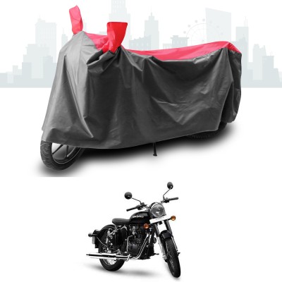 ANTHUB Two Wheeler Cover for Royal Enfield(Classic 350, Grey, Red)