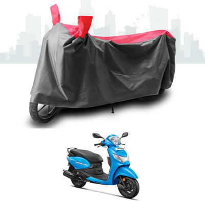ANTHUB Two Wheeler Cover for Hero(Pleasure+ 110, Grey, Red)