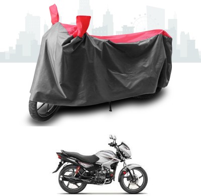 SEBONGO Two Wheeler Cover for Hero(Glamour FI, Grey, Red)