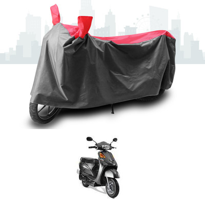 SEBONGO Two Wheeler Cover for Indus(Yo Electron, Grey, Red)