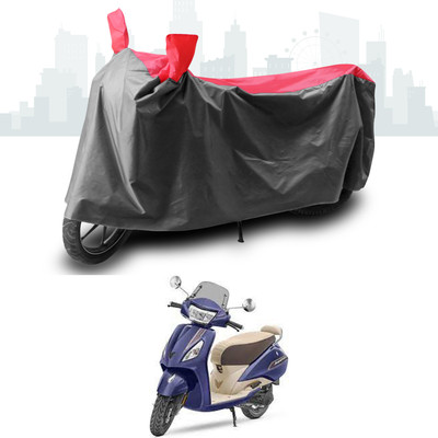 ANTHUB Two Wheeler Cover for TVS(Jupiter, Grey, Red)