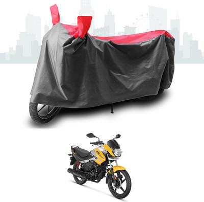 ANTHUB Two Wheeler Cover for Hero(Passion Plus, Grey, Red)