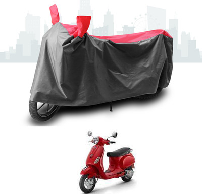 ANTHUB Two Wheeler Cover for Piaggio(Vespa LX, Grey, Red)