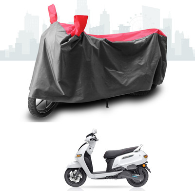 SEBONGO Two Wheeler Cover for TVS(iQube, Grey, Red)