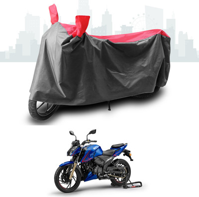 ANTHUB Two Wheeler Cover for TVS(Apache RTR 200, Grey, Red)