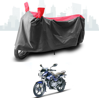 SEBONGO Two Wheeler Cover for Bajaj(Pulsar 135 LS DTS-i, Grey, Red)