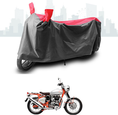 ANTHUB Waterproof Two Wheeler Cover for Royal Enfield(Bullet Trials 350, Grey, Red)