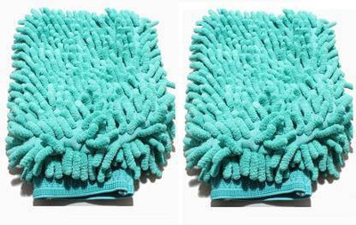 SHIVASALES Microfiber Vehicle Washing  Hand Glove(Pack Of 2, 600 GSM)