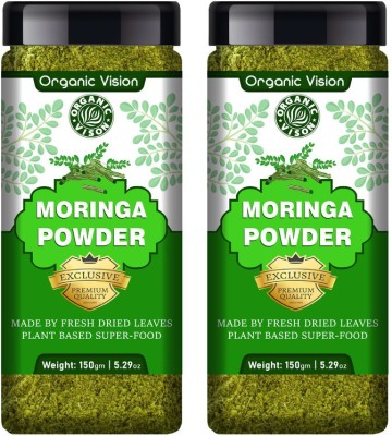 Organic Vision Moringa Leaf Powder for Weight Loss-Super Food Dietary Supplement(2 x 150 g)